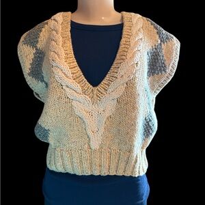 Vintage Liz Claiborne Cable Knit Vest Wool